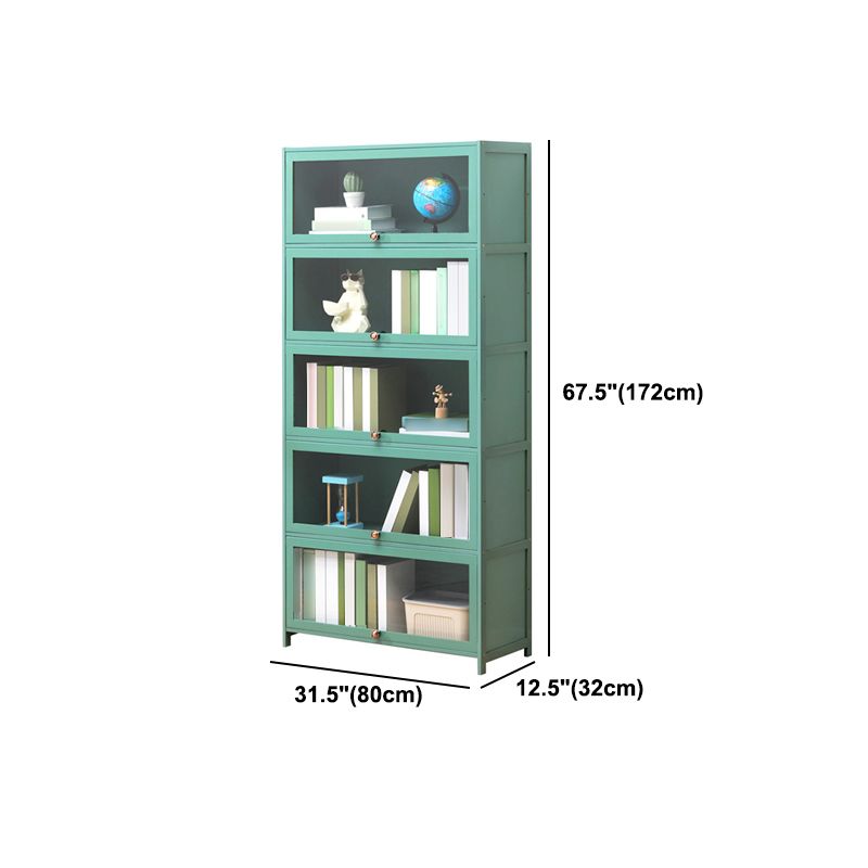 Contemporary Green Barrister Bookcase Bamboo Bookcase for Home Office Clearhalo 'Bookcases' 'furn' 'furn_bookcases' 'Furniture' 'furniture_bookcases' 'kitchen' 'kitchen_bookcases' 'Living Room Furniture' 'Office Furniture' 1200x1200_5552e782-ed64-4bb1-be26-3b08f404c67a
