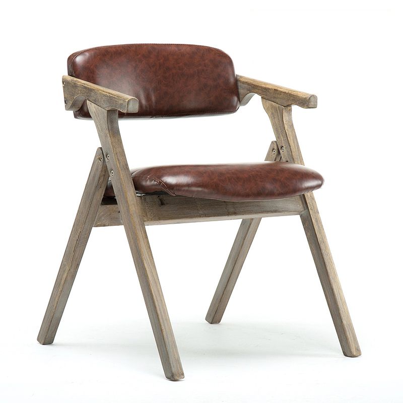 Foldable Dining Arm Chair Open Back Upholstered Armchair with Wood Legs Clearhalo ' kitchen&dining_furn' 'Dining Chairs' 'Dining Tables & Seating' 'dining_chair' 'furn' 'furn_dining_chair' 'Furniture' 'furniture_dining_chair' 'Kitchen & Dining Furniture' 'kitchen' 1200x1200_55534b7d-3ceb-48ca-85e6-dad7def38cd7