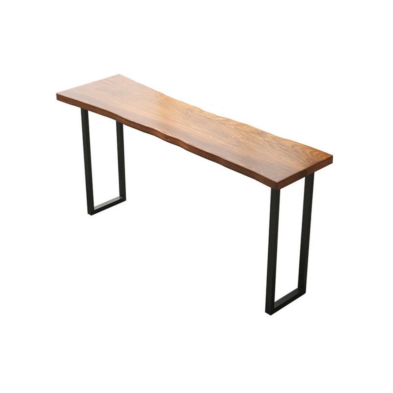 Brown Modern Style Bar Table in Solid Wood and Iron Coffee Shop Bar Table Clearhalo 'Bar Furniture' 'Bar Tables' 'bar_tables' 'furn' 'furn_bar_tables' 'Furniture' 'furniture_bar_tables' 'Kitchen & Dining Furniture' 1200x1200_5553aa66-c200-4679-a86c-72f1bbf980d3