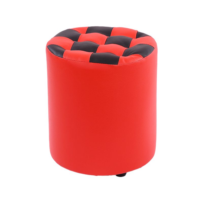 Modern Round Pouf Plaid Pattern Leather Pouf for Drawing Room Clearhalo 'furn' 'furn_ottomans_poufs' 'Furniture' 'Living Room Furniture' 'Ottomans & Poufs' 'ottomans_poufs' 1200x1200_5554a897-9be5-454a-8606-043b5cae2c23