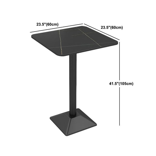 1/2/3 Pieces Industrial Black Bar Table Set Round Bistro Set with Solid Back Stools