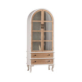 伝統的な松のディスプレイスタンドガラスドアリビングルーム用の収納キャビネット