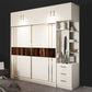 Contemporary Soft Close Doors Wardrobe Cabinet White Wood Sliding Doors with Shelves