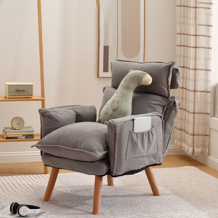 Contemporary Fabric Arms Included With Loose Cover Basic Four Leg Accent Chair