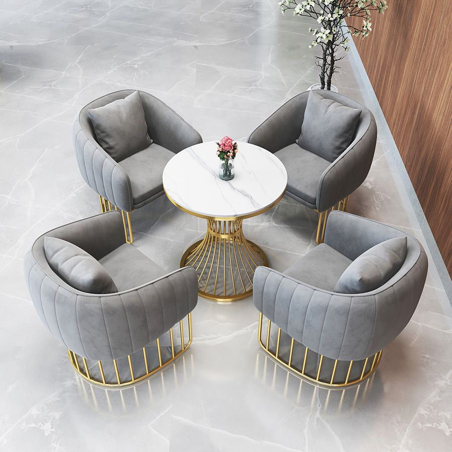 Sintered Stone Scandinavian Dining¬†Room¬†Table¬†Set with Round Table and Metal Base Dinette Set Clearhalo 'Dining Room Sets' 'Dining Tables & Seating' 'dining_room_set' 'furn' 'furn_dining_room_set' 'Furniture' 'furniture_dining_room_set' 'Kitchen & Dining Furniture' 'Kitchen Furniture' 'kitchen&dining_furn' 'kitchen' '„Éõ„Éº„É†' 1200x1200_5557b101-981d-4c9e-bb7f-3644b25794c7
