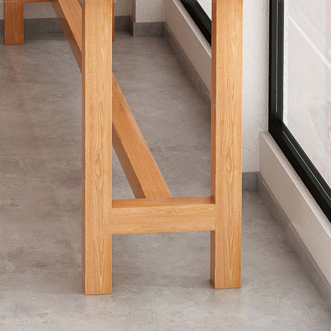 Modern Beige Wood Bar Dining Table Rectangle Indoor Bistro Table with Footrest Clearhalo 'Bar Furniture' 'Bar Tables' 'bar_tables' 'furn' 'furn_bar_tables' 'Furniture' 'furniture_bar_tables' 'Kitchen & Dining Furniture' 1200x1200_55584a54-a99d-4eb6-9fd0-8bb3d9de4ee1