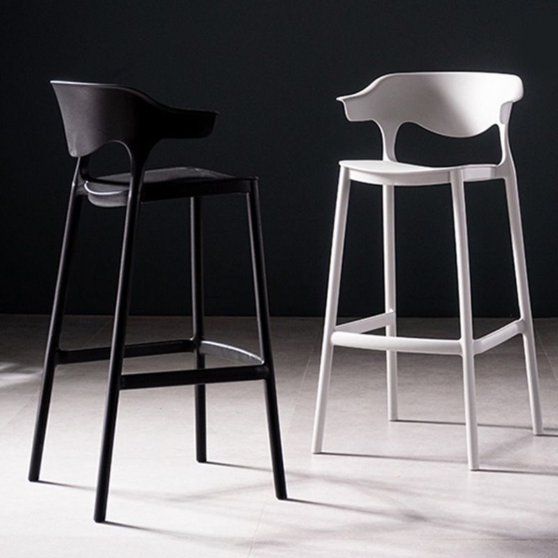 Industrial Low Back Counter Stool Plastic Counter Height Stools for Home Use Clearhalo 'Bar Furniture' 'Bar Stools' 'bar_stools' 'furn' 'furn_bar_stools' 'Furniture' 'Kitchen & Dining Furniture' 1200x1200_5558a516-4764-44b1-a7ff-0a6ddf026507