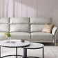 Glam 102.8" Flared Arm Sectional Grey Faux Leather Sectional Sofa
