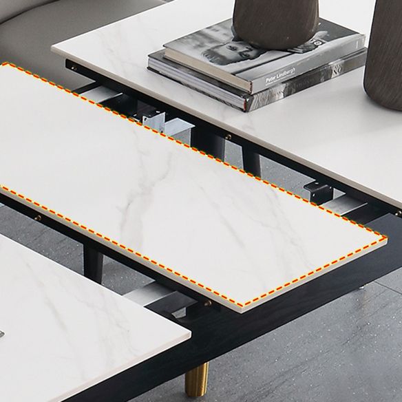 Minimalist Sintered Stone Extendable Dining Set Rectangle Shape White Dining Set for Kitchen Clearhalo 'Dining Room Sets' 'Dining Tables & Seating' 'dining_room_set' 'furn' 'furn_dining_room_set' 'Furniture' 'furniture_dining_room_set' 'Kitchen & Dining Furniture' 'kitchen&dining_furn' 'kitchen' 1200x1200_555968b1-e042-4438-99d6-6bee228711f1