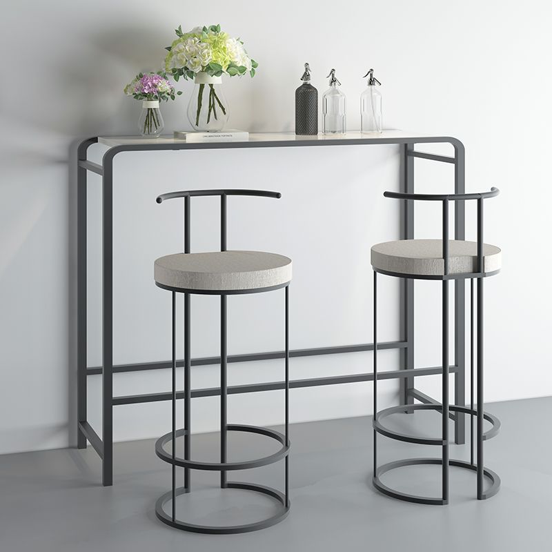 White and Pink Modern Style Bar Table in Wood and Metal Bar Table Milk Tea Shop Bar Table Clearhalo 'Bar Furniture' 'Bar Tables' 'bar_tables' 'furn' 'furn_bar_tables' 'Furniture' 'furniture_bar_tables' 'Kitchen & Dining Furniture' 1200x1200_555a02a4-24e8-49f4-9149-6240334f63f4
