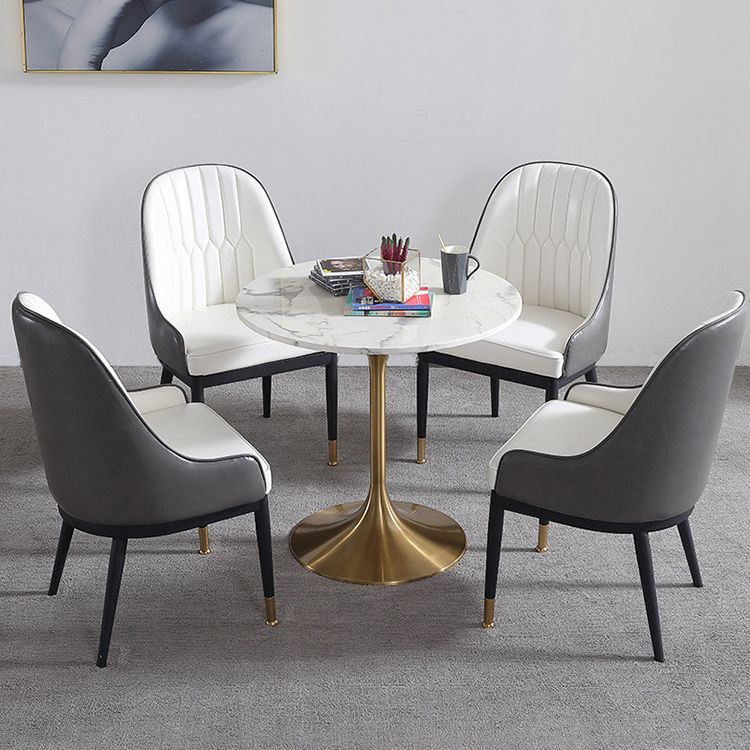 Pièces modernes 1/2/4/5 Pièces à manger Table à manger en pierre ronde pour balcon