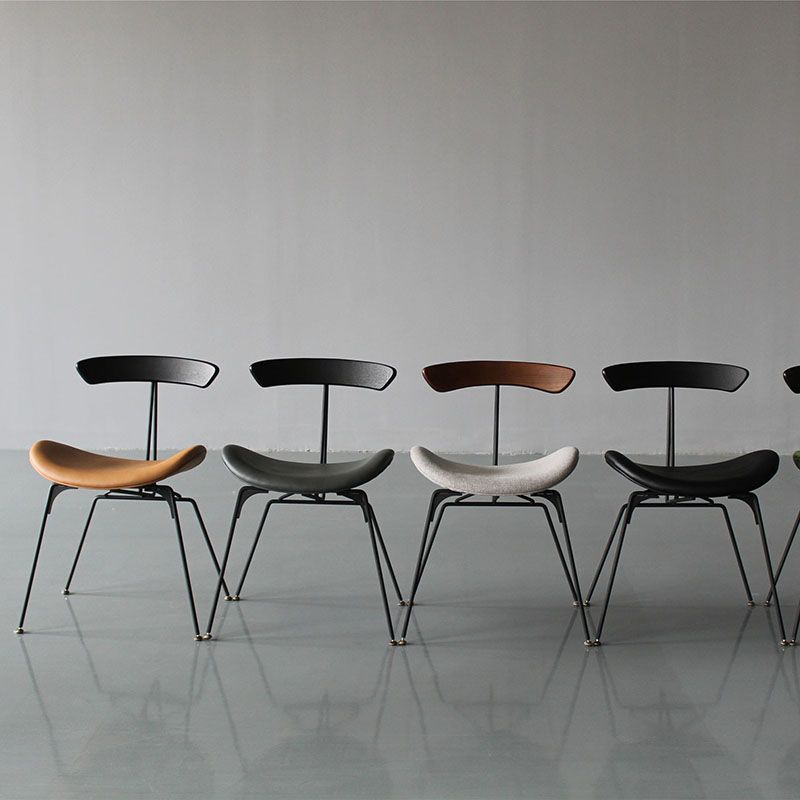 Industrial Upholstered Dining Room Side Chair Matte Finish Open Back Dining Chair Clearhalo ' kitchen&dining_furn' 'Dining Chairs' 'Dining Tables & Seating' 'dining_chair' 'furn' 'furn_dining_chair' 'Furniture' 'furniture_dining_chair' 'Kitchen & Dining Furniture' 'kitchen' 1200x1200_555beaed-e434-4dc8-a4f5-f7cb41b8c8f7