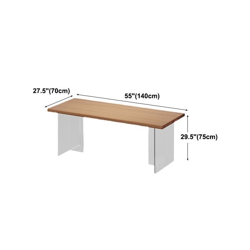 Solid Wood and Acrylic Dinette Table Modern Rectangle Dinner Table Kitchen Home Clearhalo 'Dining Tables & Seating' 'Dining Tables' 'dining_table' 'furn' 'furn_dining_table' 'Furniture' 'furniture_dining_table' 'Kitchen & Dining Furniture' 'kitchen' 'kitchen_dining_table' 1200x1200_555c7809-a98a-426c-a2a6-e66adbd40db0