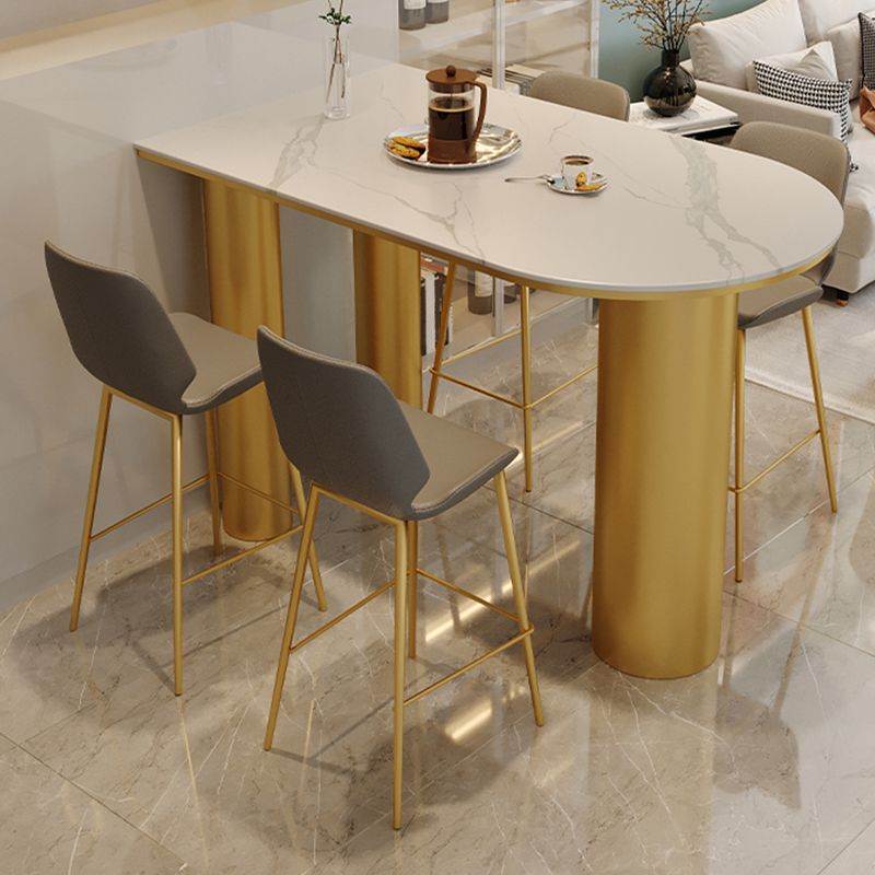 Low Back Upholstered Dining Stools Bucket Bar Stools with Metal Base