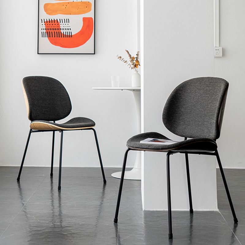 Minimalist Style Linen Fabric Dining Chair Open Back Dining Side Chair for Kitchen Clearhalo ' kitchen&dining_furn' 'Dining Chairs' 'Dining Tables & Seating' 'dining_chair' 'furn' 'furn_dining_chair' 'Furniture' 'furniture_dining_chair' 'Kitchen & Dining Furniture' 'kitchen' 1200x1200_5560288c-97fd-4a37-b3fa-69d50181f8e6