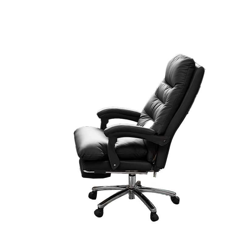 Modern Leather Desk Chair Adjustable Seat Height Padded Arms Office Chair with Wheels Clearhalo 'furn' 'furn_office_chair' 'Furniture' 'Office Chairs' 'Office Furniture' 'office_chair' 1200x1200_5562b3de-c676-428e-8443-38328f966518