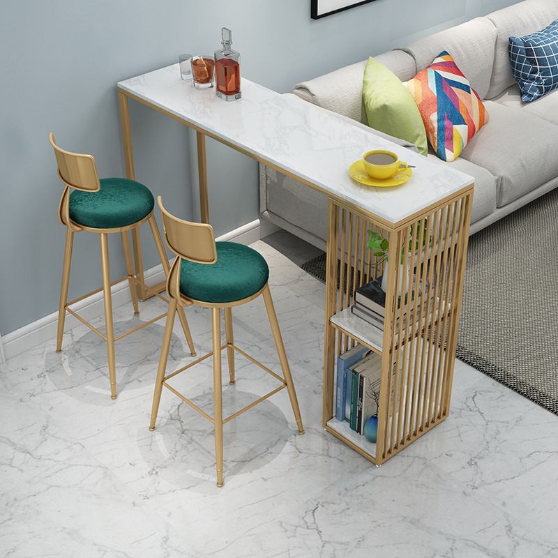 Nordic Glam 1/3 Pieces Bar Table Set Rectangle Marble Counter Table for Kitchen Clearhalo 'Bar Furniture' 'furn' 'furn_home_bar_bar_sets' 'Furniture' 'Home Bars & Bar Sets' 'home_bar_bar_sets' 'Kitchen & Dining Furniture' 1200x1200_5563d644-2c14-44ea-acbb-e109018a2e5b