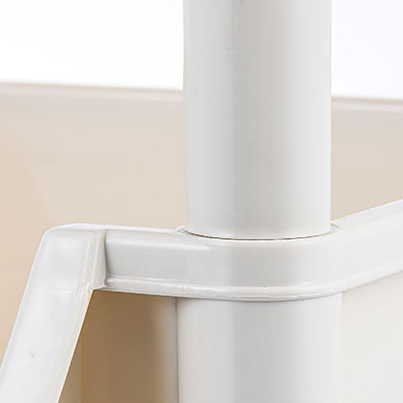 White Contemporary Standard Adjustable with Wheels Plastic Bookshelf for Home