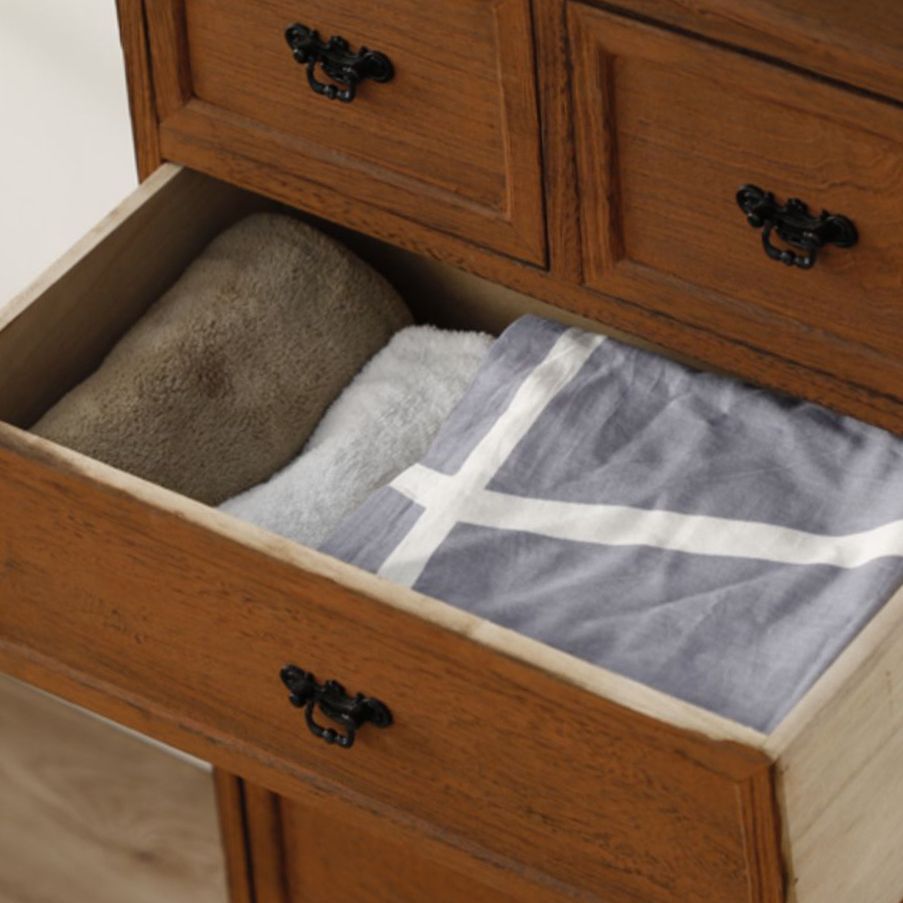 Standard Rectangle Accent Chest with Drawers 13.77" Wide Wood Chest