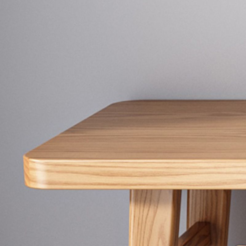 Moderner rechteckiger Schreibtisch Massivholz H-Form Office Desk