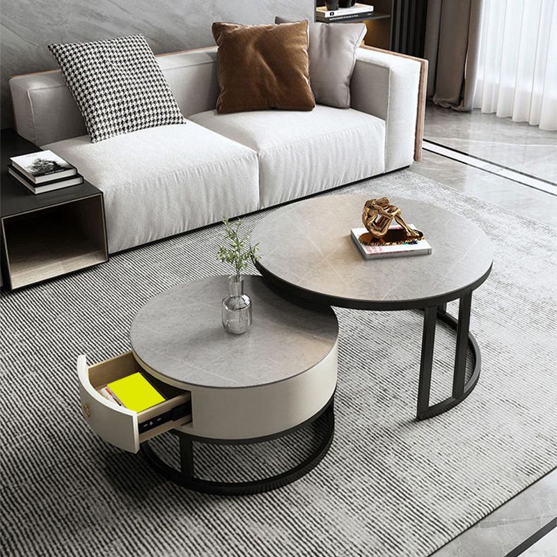 Rectangle Coffee Table Slate 2 Nesting Coffee Table Set for Living Room Clearhalo 'Coffee & Accent Tables' 'Coffee Tables' 'coffee_tables' 'furn' 'furn_coffee_tables' 'Furniture' 'Living Room Furniture' 1200x1200_55687616-25a1-43fb-a7d6-f21c82591b42