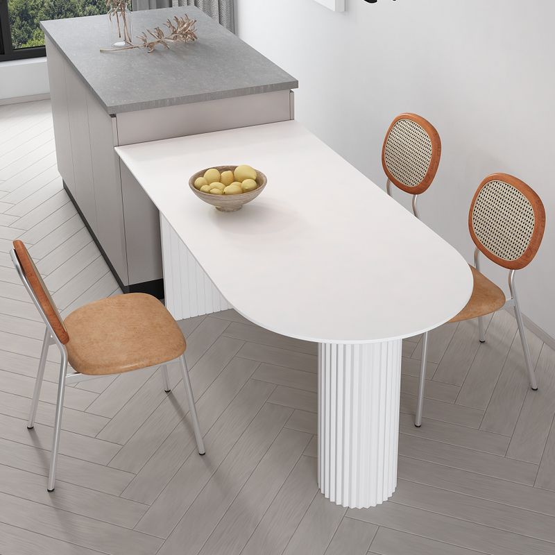 Irregular Shape White Table for Restaurant Modern Island Table with Double Pedestal Clearhalo 'Dining Tables & Seating' 'Dining Tables' 'dining_table' 'furn' 'furn_dining_table' 'Furniture' 'furniture_dining_table' 'Kitchen & Dining Furniture' 'kitchen' 'kitchen_dining_table' 1200x1200_556890b1-128a-4adb-93ad-d4feaa70976c