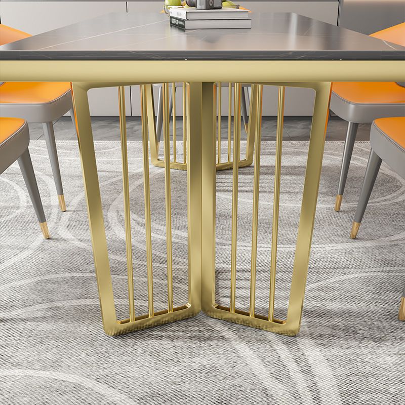 Glam 1/2/5/6/7 Pieces Gold Dinette Set with Sintered Stone Top Rectangle Dining Table Set Clearhalo 'Dining Room Sets' 'Dining Tables & Seating' 'dining_room_set' 'furn' 'furn_dining_room_set' 'Furniture' 'furniture_dining_room_set' 'Kitchen & Dining Furniture' 1200x1200_556ad345-914d-4c7b-9f86-4bbaa1e40e51