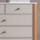 Commode contemporaine en pierre de 15,6 pouces de largeur avec 6 tiroirs