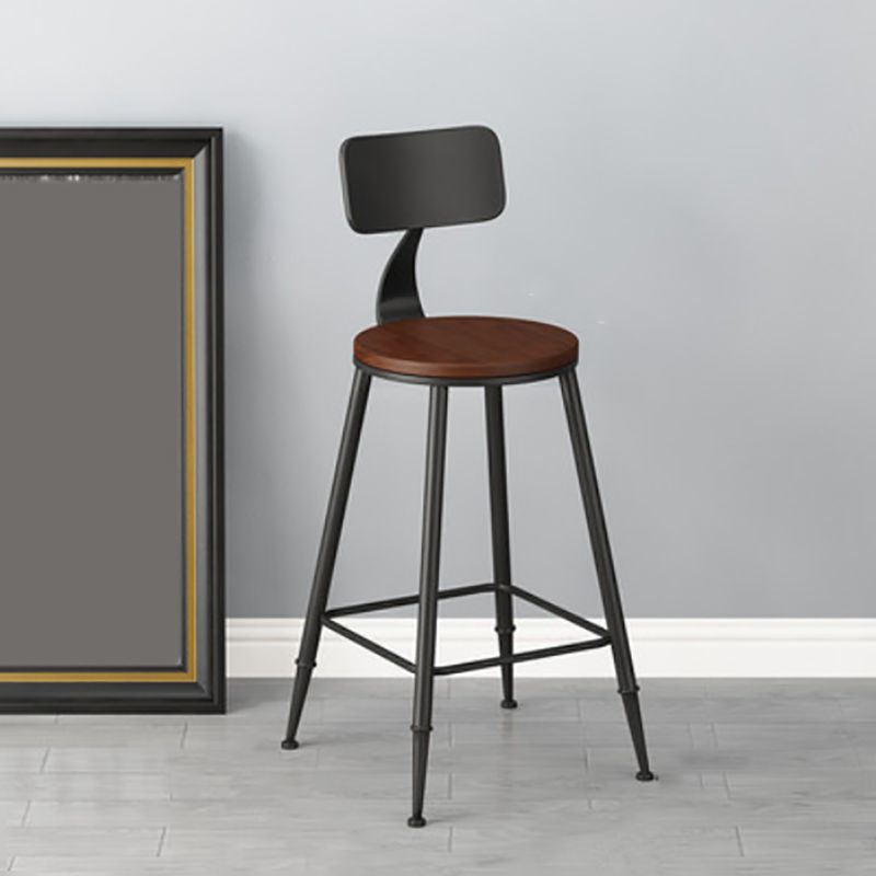 Modern Armless Backrest Counter Stool Iron Bar Stool with Seat and Pedal for Bar Clearhalo 'Bar Furniture' 'Bar Stools' 'bar_stools' 'furn' 'furn_bar_stools' 'Furniture' 'Kitchen & Dining Furniture' 1200x1200_556c83b0-5e93-4642-9625-9e51cf4e7acc