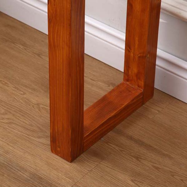 Moderner brauner Konsolentisch aus der Mitte des Jahrhunderts mit Holzschlittenbasis