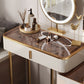 Contemporary Makeup Vanity Desk Table 3 Drawer Glass Top Dressing Table Clearhalo 'Bedroom Furniture' 'furn' 'furn_makeup_vanities' 'Furniture' 'Makeup Vanities' 'makeup_vanities' 1200x1200_556f8c1b-c3bd-4a70-84b0-9146c5bfcca7