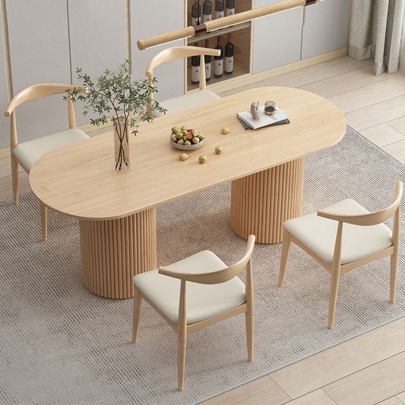 Contemporary Style Dining Oval Table Dining Wooden Table for Restaurant with Wood Legs Clearhalo 'Dining Tables & Seating' 'Dining Tables' 'dining_table' 'furn' 'furn_dining_table' 'Furniture' 'furniture_dining_table' 'Kitchen & Dining Furniture' 1200x1200_557029f4-558c-4f54-a5a3-2bdf89525035