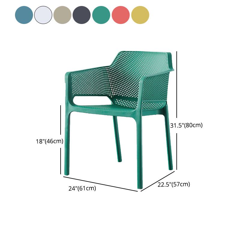 Scandinavian Plastic Kitchen Dining Room Arm Chair Solid Back Chair Clearhalo 'Dining Chairs' 'Dining Tables & Seating' 'dining_chair' 'Furniture' 'furniture_dining_chair' 'Kitchen & Dining Furniture' 1200x1200_557104eb-fa58-46ef-8e05-41f854769e37