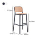 Scandinavian Armless Bar Stool Plastic Low Back Stool in White and Black