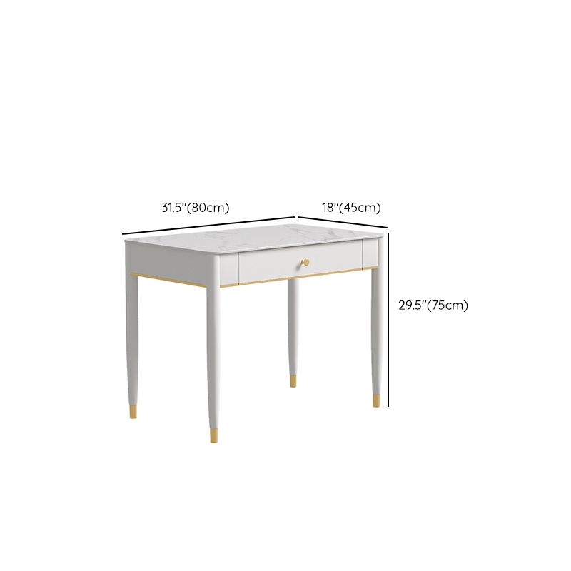 Tavolo da lavoro a casa di forma rettangolare scrivania in pietra in bianco