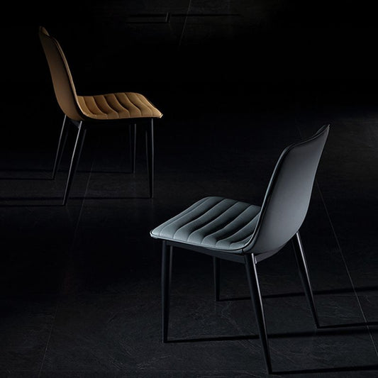 Industrial Faux Leather Chairs Armless Side Chairs with Metal Legs for Home Use Clearhalo 'Dining Chairs' 'Dining Tables & Seating' 'dining_chair' 'furn' 'furn_dining_chair' 'Furniture' 'Kitchen & Dining Furniture' 1200x1200_55737414-2eea-4323-8d59-979b55f6f9f0