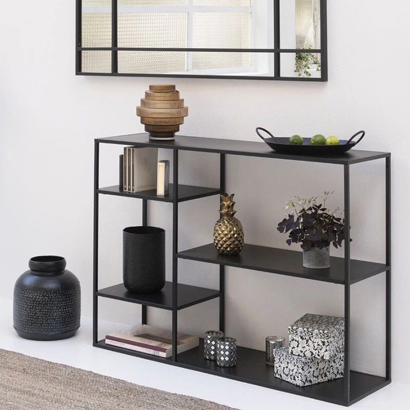 Modern Metal Bookshelf Black Etagere Open Shelf Horizontal Bookcase Clearhalo 'Bookcases' 'furn' 'furn_bookcases' 'Furniture' 'Office Furniture' 1200x1200_55757264-a358-4ee6-b27b-d5d68ca2f53a