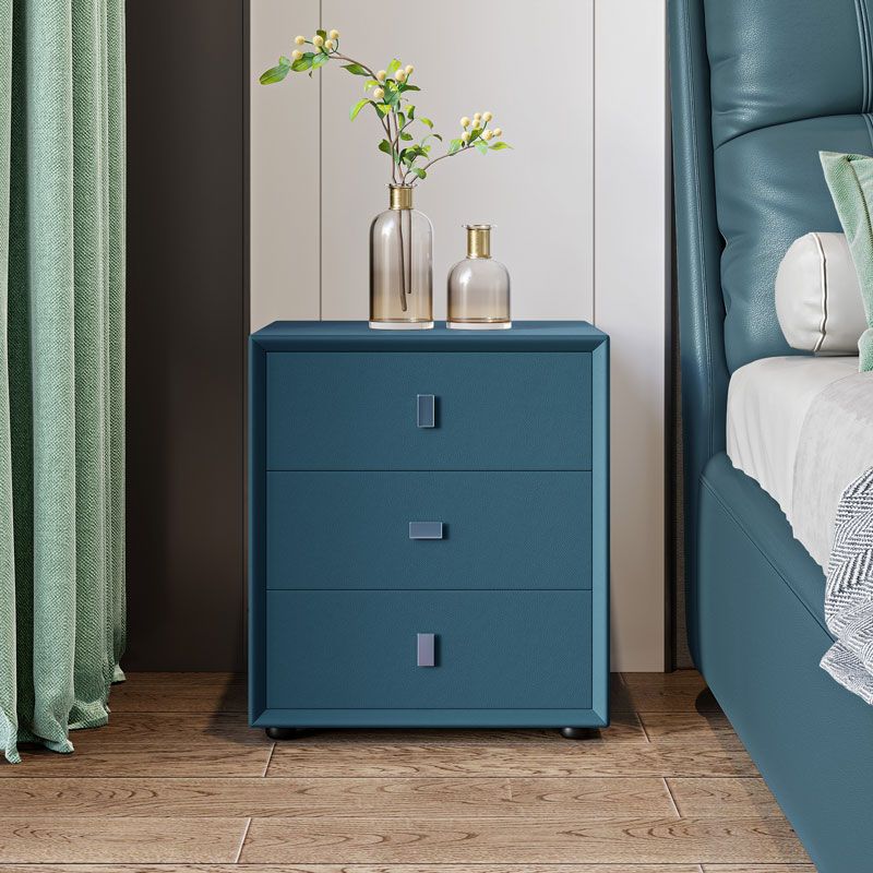 21 Zoll H-Bett Nachttisch 3-Drawer Faux Leder Massivholz Nachttisch