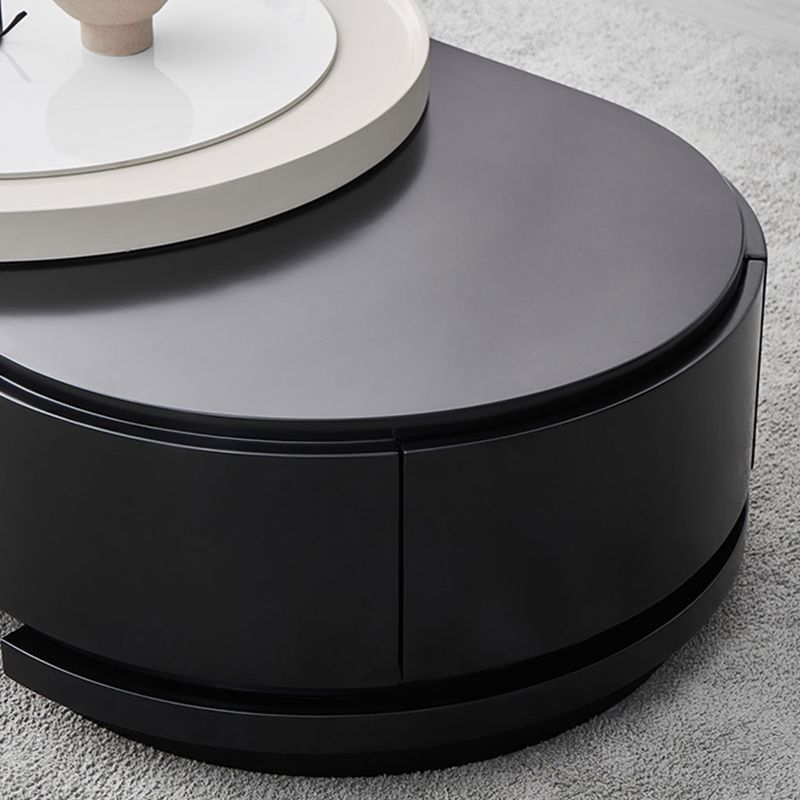 Table basse en bois ou table de bout abstraite avec 4 tiroirs de rangement