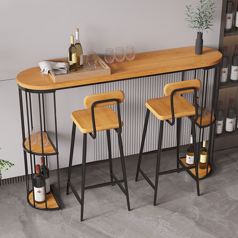 Modern Wood Counter Table 1/3 Pieces Bar Table Set with High Stools for Living Room Clearhalo 'Bar Furniture' 'furn' 'furn_home_bar_bar_sets' 'Furniture' 'Home Bars & Bar Sets' 'home_bar_bar_sets' 'Kitchen & Dining Furniture' 1200x1200_5578919f-2fbc-41f1-a54e-b3bda8b73250
