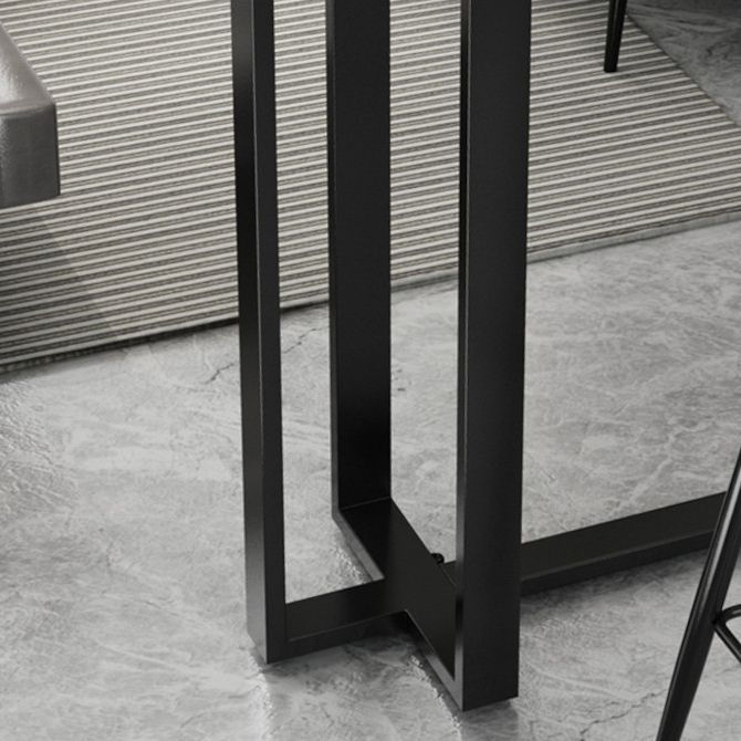 Industrial Sintered Stone Bar Table Black and Metal Base Bar Table Clearhalo 'Bar Furniture' 'Bar Tables' 'bar_tables' 'furn' 'furn_bar_tables' 'Furniture' 'Kitchen & Dining Furniture' 1200x1200_55794a60-8626-42aa-ab46-404d3f561d6b