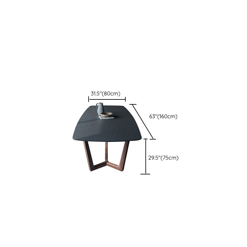 Modern Rectangle Stone Dining Table Ash Wood Base for Kitchen Clearhalo 'Dining Tables & Seating' 'Dining Tables' 'dining_table' 'furn' 'furn_dining_table' 'Furniture' 'Kitchen & Dining Furniture' 1200x1200_557b0402-1b6b-41f9-b498-d12fb4e24834