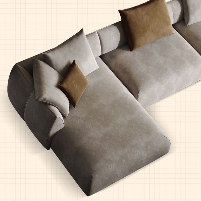 Mid-secolo moderno tessuto a forma L sezionale sezionale con cuscini