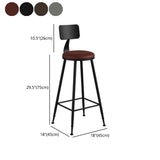 Industrial Armless Backrest Counter Stool Iron Bar Stool with Leather Cushion Clearhalo 'Bar Furniture' 'Bar Stools' 'bar_stools' 'furn' 'furn_bar_stools' 'furniture_bar_stools' 'Kitchen & Dining Furniture' 'kitchen&dining_furn' 'kitchen' 'kitchen_furn' Furniture' 1200x1200_557c2278-3b84-4559-b328-de91b7a368b9