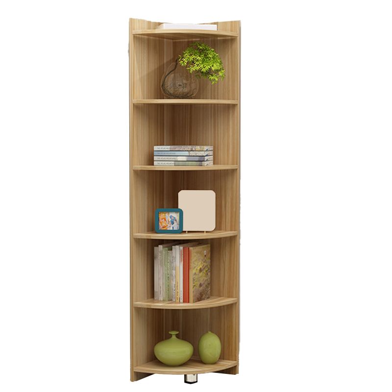 Cassa di accento del triangolo moderno di metà secolo con ripiani in legno 5 mensole