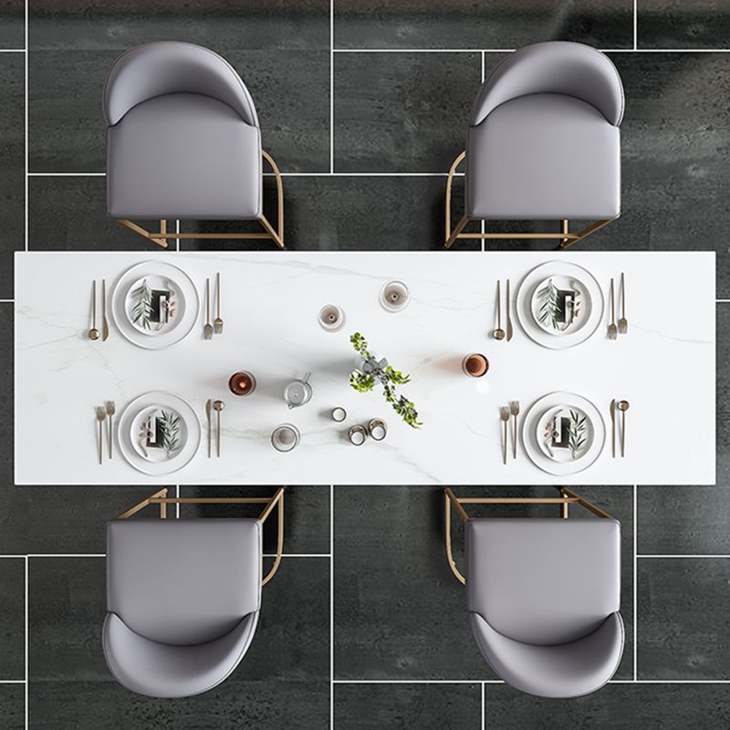 Faux Marble Bistro Bar Table Rectangle White Bar Table for Home Clearhalo 'Bar Furniture' 'Bar Tables' 'bar_tables' 'furn' 'furn_bar_tables' 'Furniture' 'Kitchen & Dining Furniture' 1200x1200_557cdee6-9837-4e4c-b673-b799b4dd9544