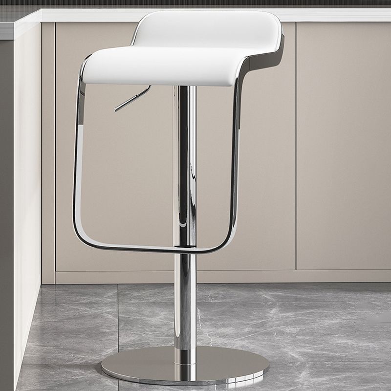 Modern Faux Leather Barstool Adjustable Height Swivel Barstool