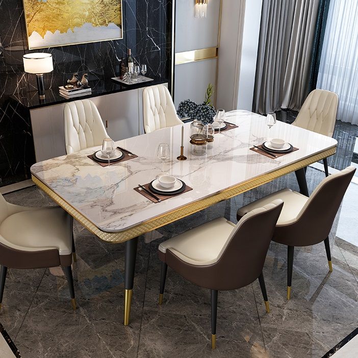 Sintered Stone Modern Rectangle Dining Table White Stone Top Table with 4 Legs Clearhalo ' dining_table' 'Dining Tables & Seating' 'Dining Tables' 'furn' 'furn_dining_table' 'Furniture' 'furniture_dining_table' 'Kitchen & Dining Furniture' 'kitchen&dining_furn' 'kitchen' 'kitchen_dining_table' 1200x1200_557db3f9-195d-4c9f-8bfd-33df8166fa97
