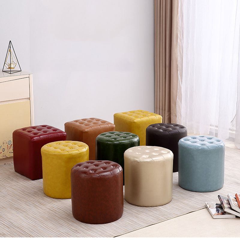 Modern Dark Brown Cube Solid Color Square Leather for Living Room Clearhalo 'furn' 'furn_ottomans_poufs' 'Furniture' 'Living Room Furniture' 'Ottomans & Poufs' 'ottomans_poufs' 1200x1200_557db3ff-a83f-467d-8855-16214f226e53