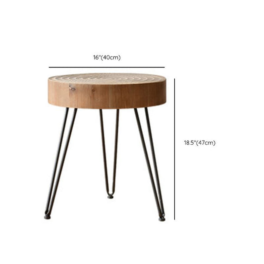 鉄4脚カクテルテーブルスカンジナビアの丸い木製コーヒーテーブル